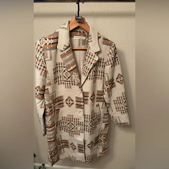 Women's Patterned Pea Coat - Picture 7 of 7